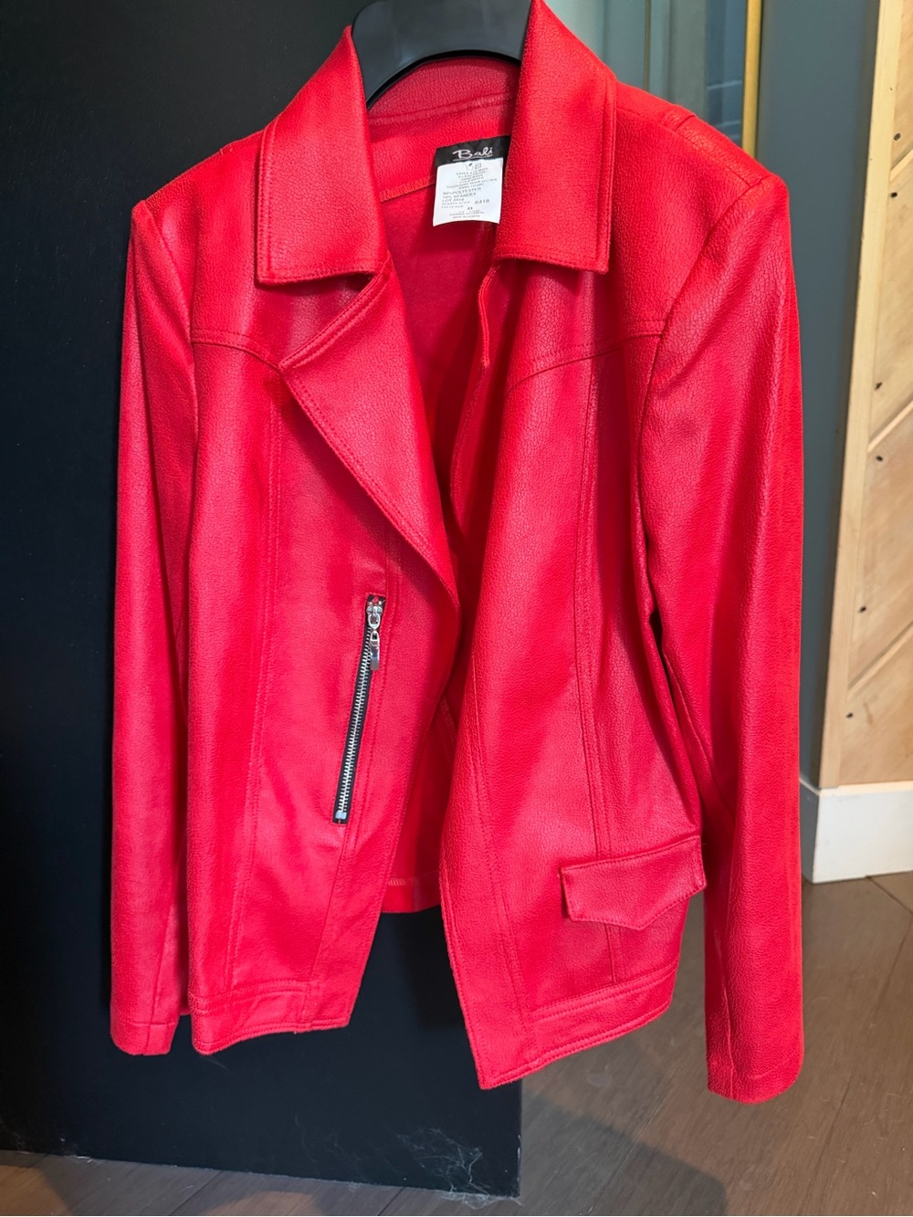 Bali Red Faux Leather Moto Jacket - Women's